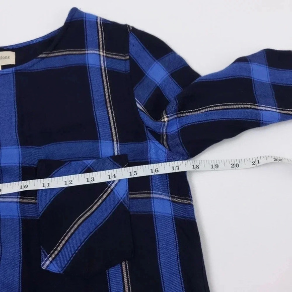 Cloth & Stone Plaid Rayon Lace Back Blouse - Picture 9 of 9